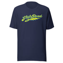 Load image into Gallery viewer, 01 Steely Dead Logo yellow w/ blue outline  - Unisex t-shirt