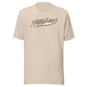 Steely Dead Logo white w/ brown outline - Unisex t-shirt